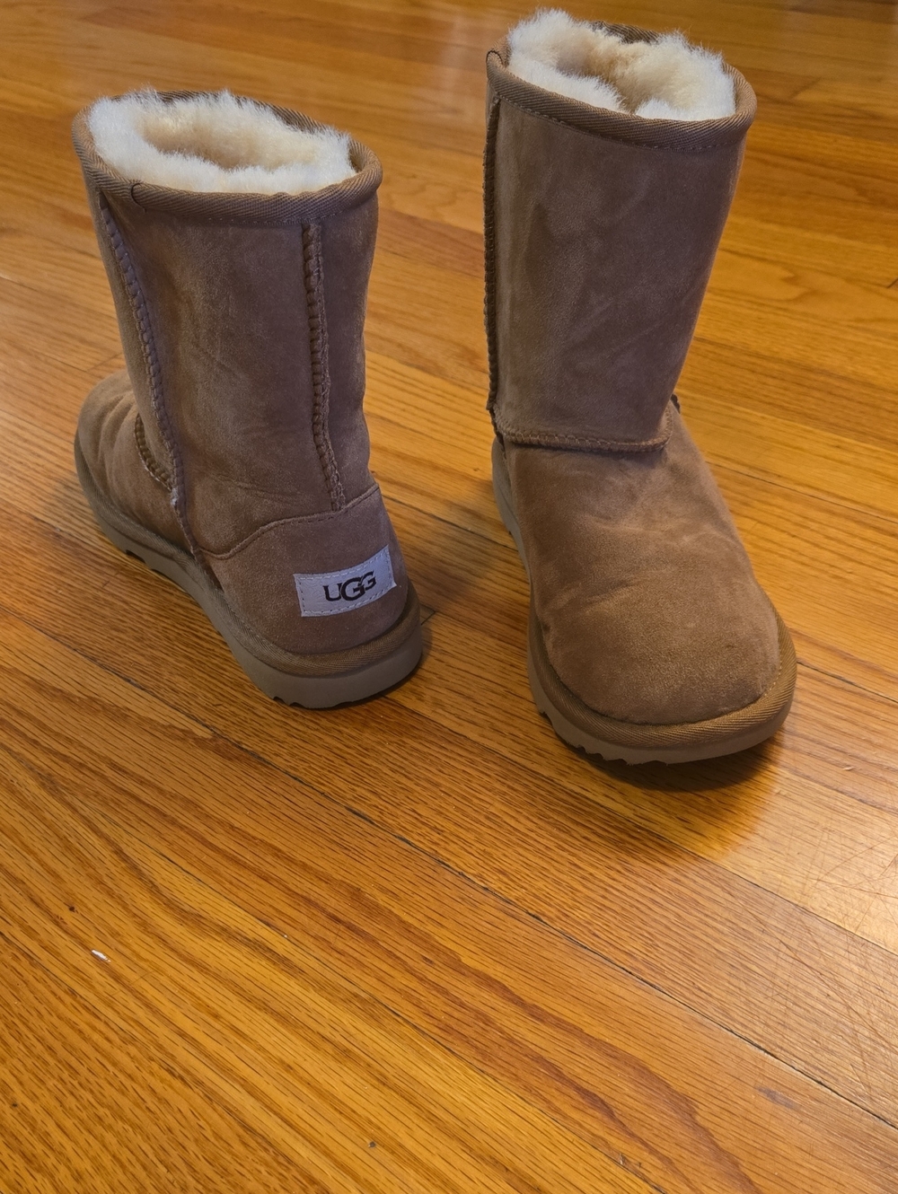 UGG Kids Chestnut Suede Sheepskin Mid-Calf Boots
